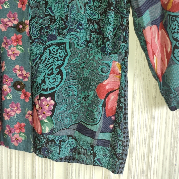 Vintage Patchwork Carole Little Shirt Coat - Picture 5 of 12